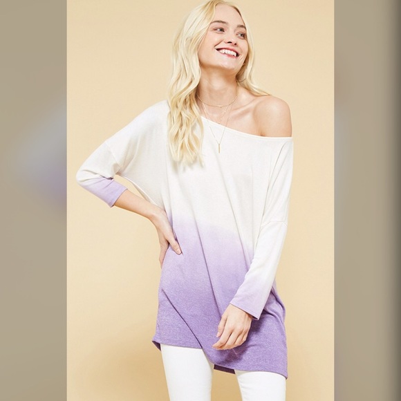 LAST 1!  🦄 Dip Dye Lilac 3qtr Sleeve Soft Tunic! - Picture 4 of 4